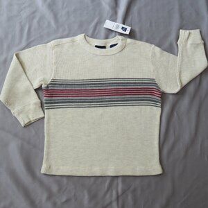 GapKids Boys Oatmeal, Maroon & Gray Long Sleeve Thermal T-Shirt XXS (3 yrs) NWT